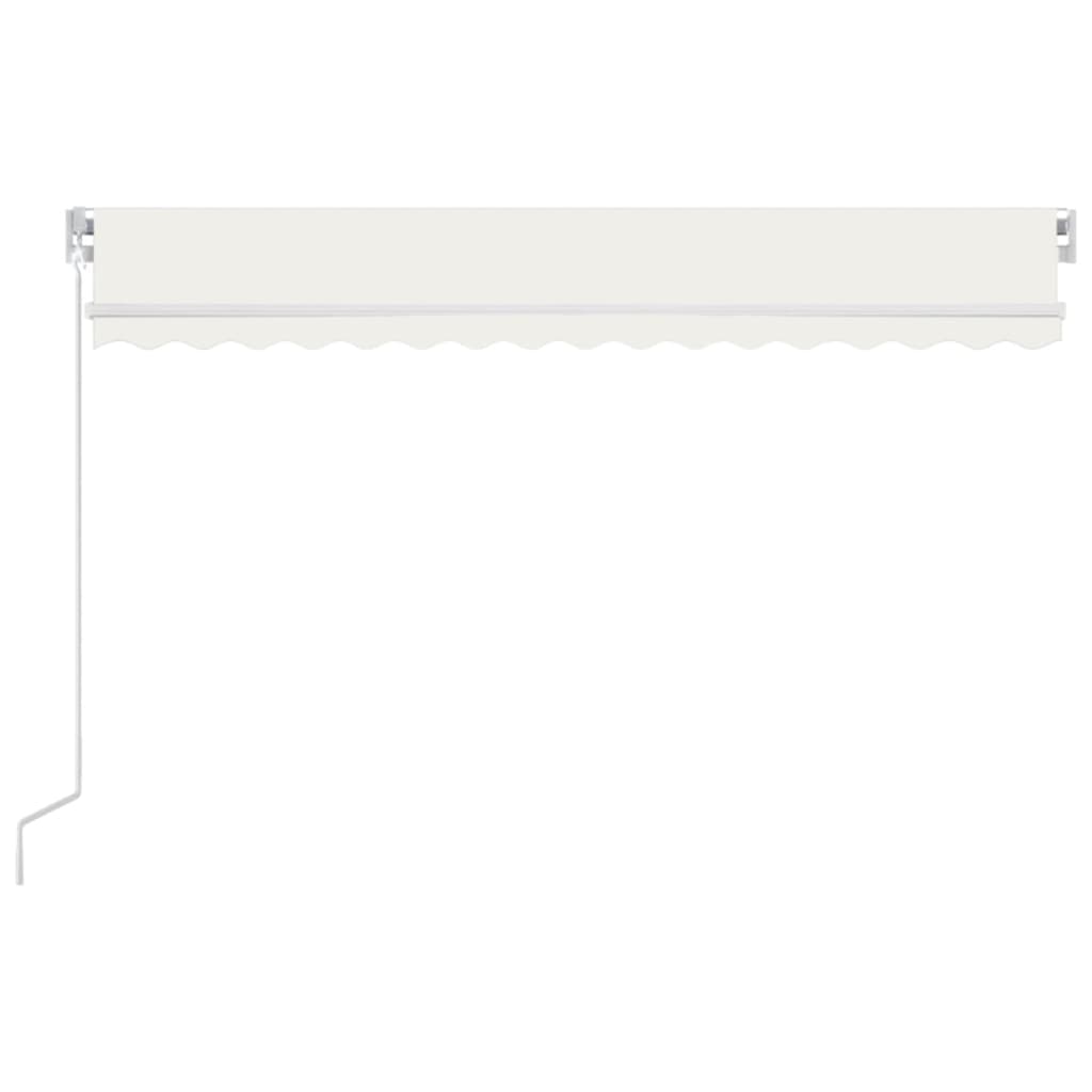 vidaXL Ręcznie zwijana markiza z LED, 400 x 350 cm, kremowa