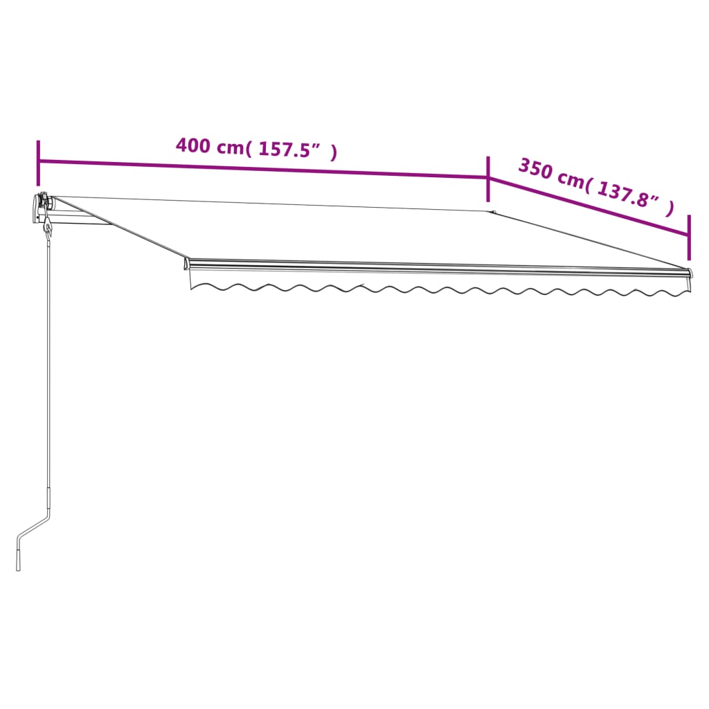 vidaXL Automatycznie zwijana markiza, 400 x 350 cm, antracytowa