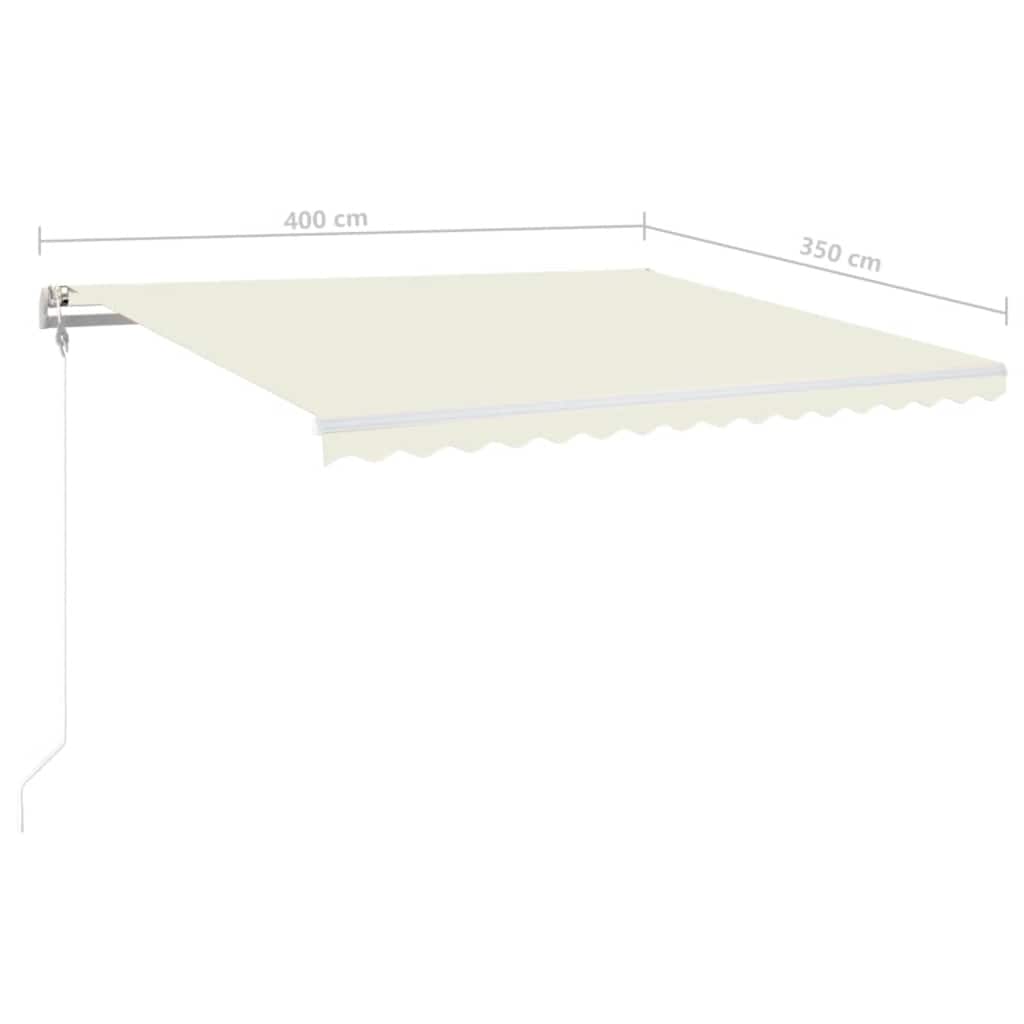vidaXL Automatycznie zwijana markiza, LED i czujnik wiatru, 400x350 cm
