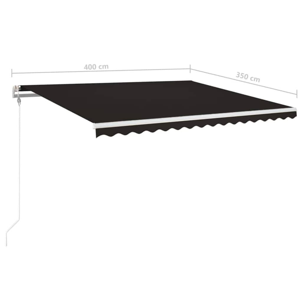 vidaXL Automatycznie zwijana markiza, LED i czujnik wiatru, 400x350 cm