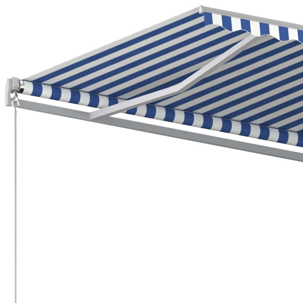 vidaXL Ręcznie zwijana markiza, 450x350 cm, niebiesko-biała