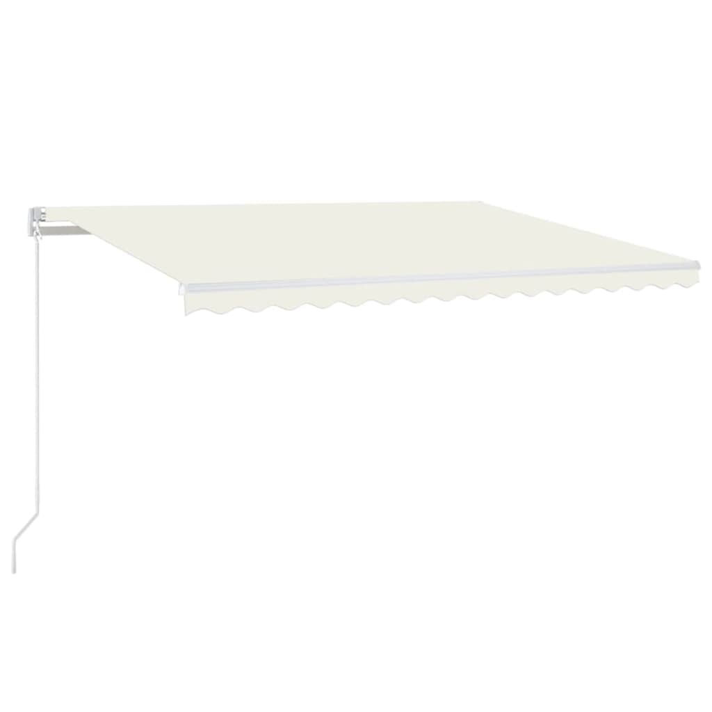 vidaXL Ręcznie zwijana markiza z LED, 450x350 cm, kremowa