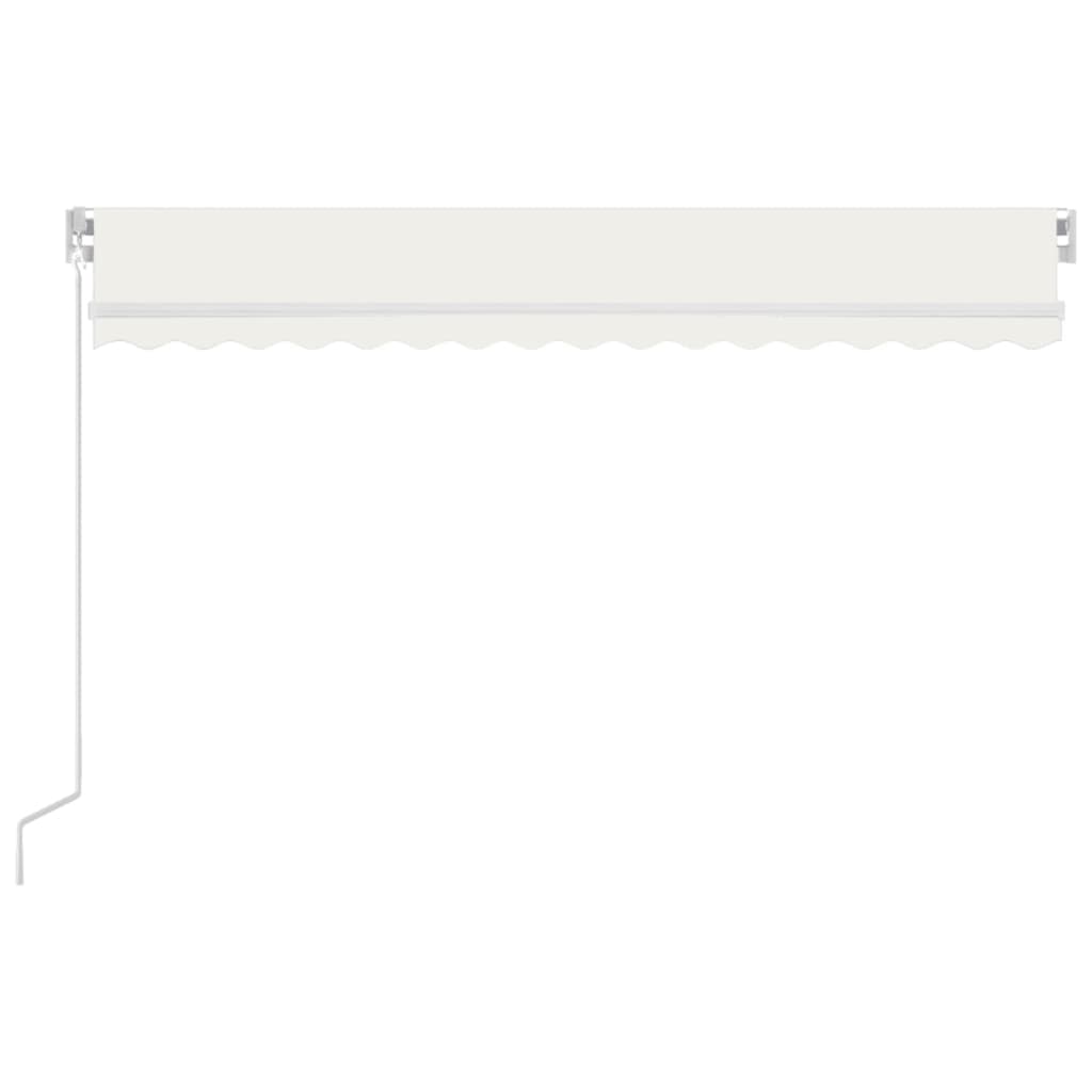 vidaXL Ręcznie zwijana markiza z LED, 450x350 cm, kremowa