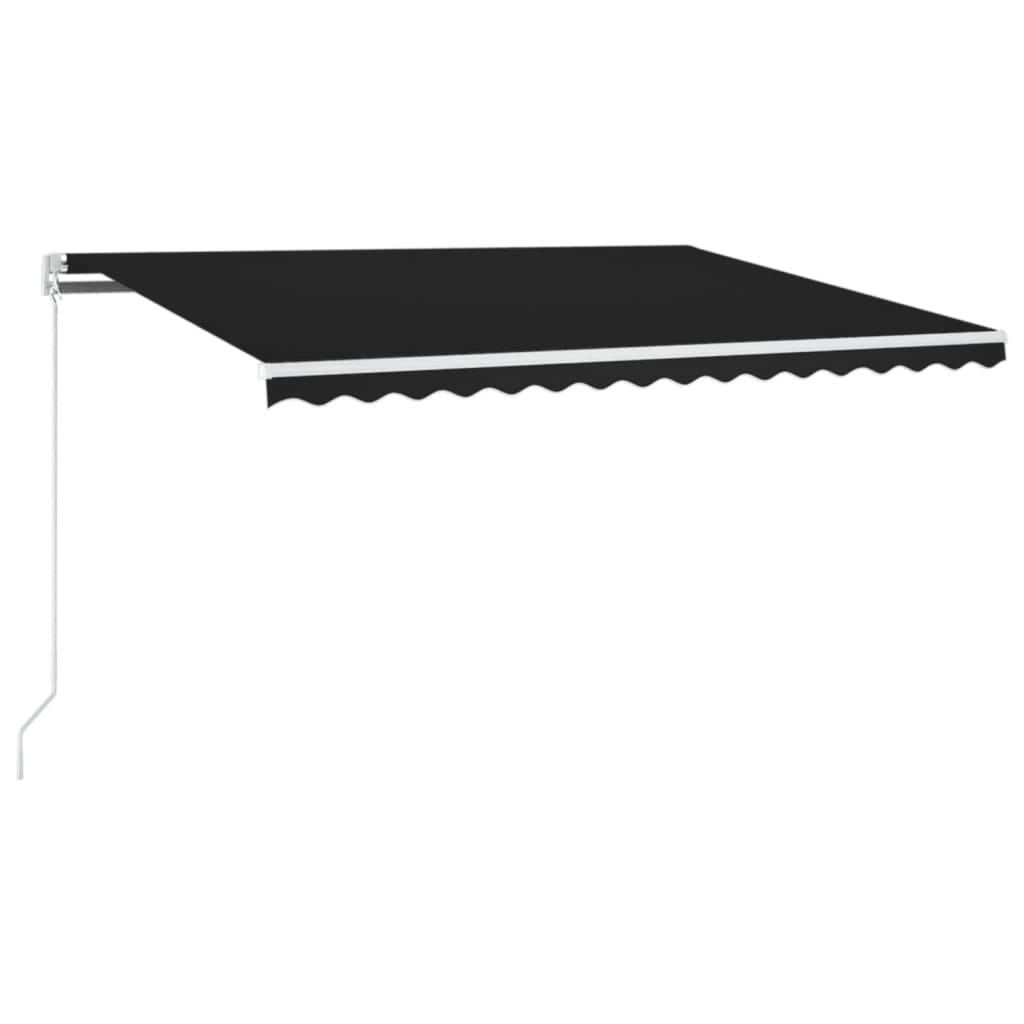 vidaXL Ręcznie zwijana markiza z LED, 450x350 cm, antracytowa