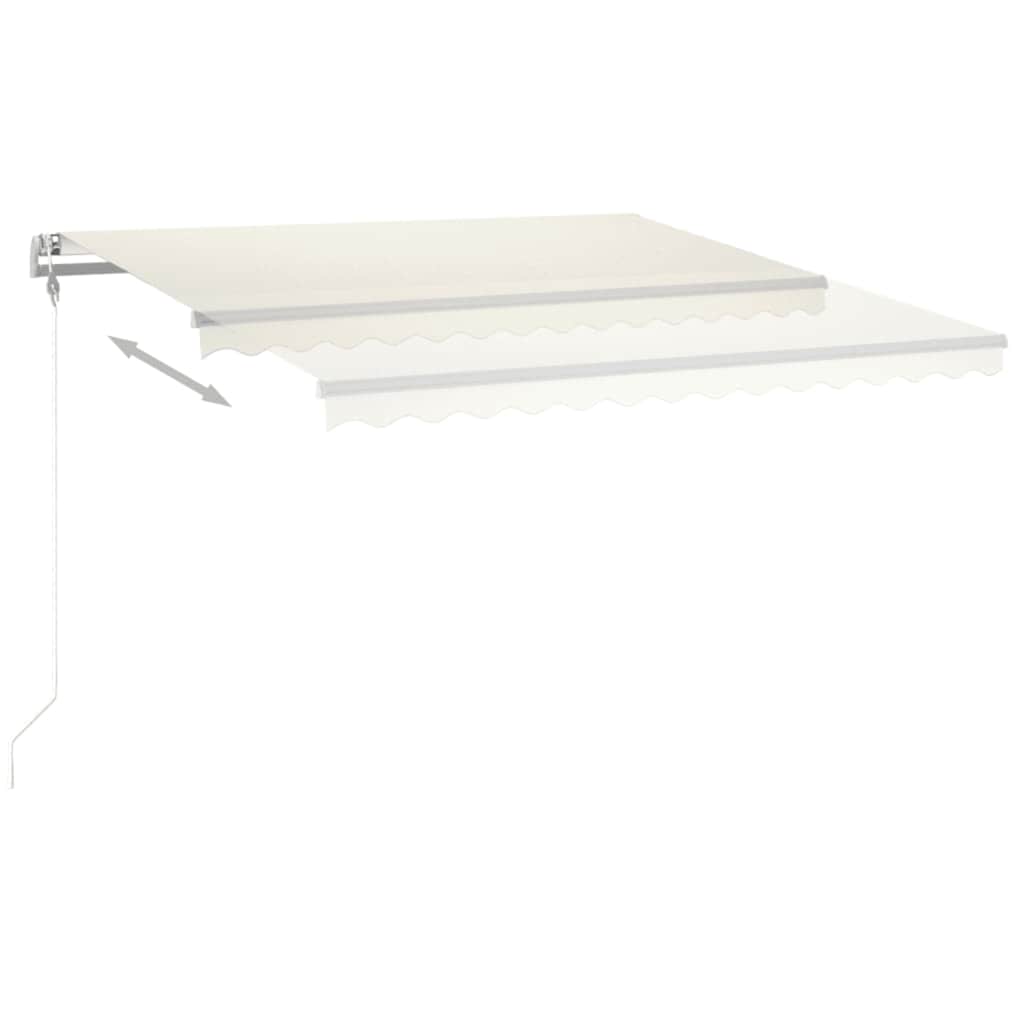 vidaXL Automatycznie zwijana markiza, LED i czujnik wiatru, 450x350 cm
