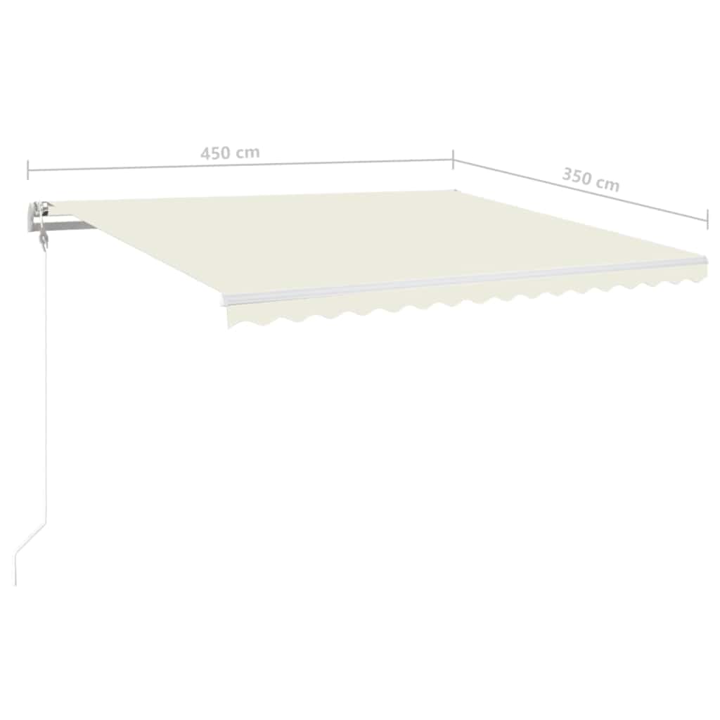 vidaXL Automatycznie zwijana markiza, LED i czujnik wiatru, 450x350 cm