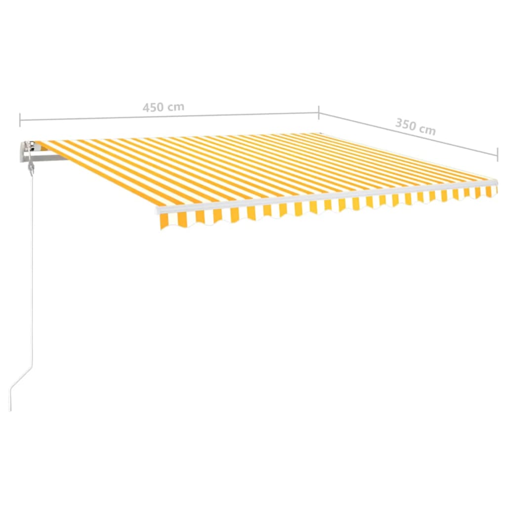 vidaXL Automatycznie zwijana markiza, LED i czujnik wiatru, 450x350 cm