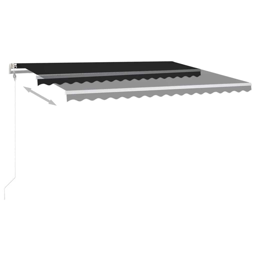 vidaXL Automatycznie zwijana markiza, LED i czujnik wiatru, 450x350 cm