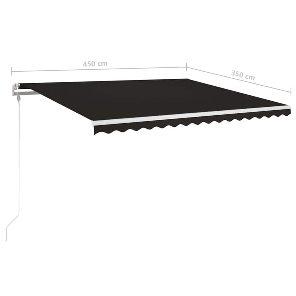 vidaXL Automatycznie zwijana markiza, LED i czujnik wiatru, 450x350 cm