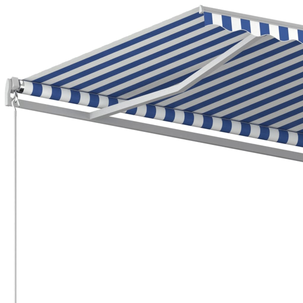vidaXL Ręcznie zwijana markiza, 500x350 cm, niebiesko-biała