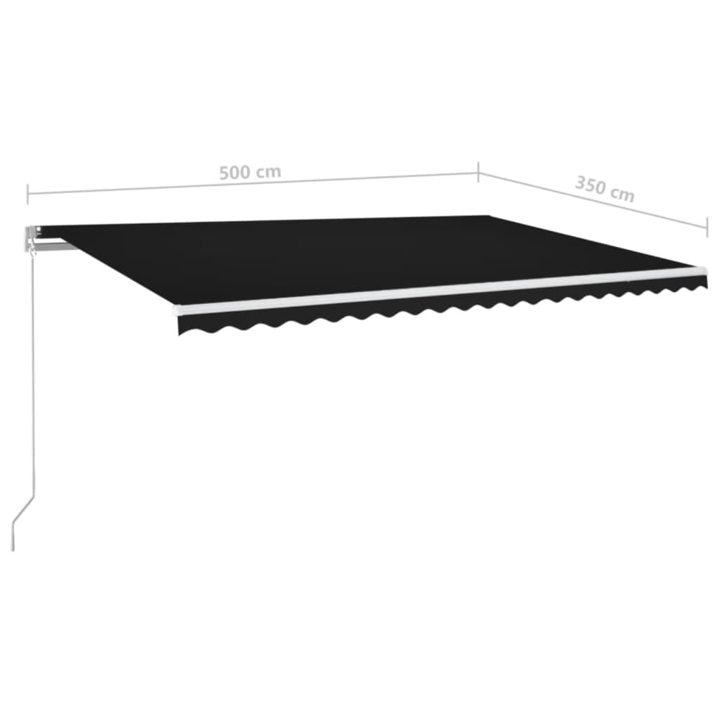vidaXL Ręcznie zwijana markiza, 500x350 cm, antracytowa