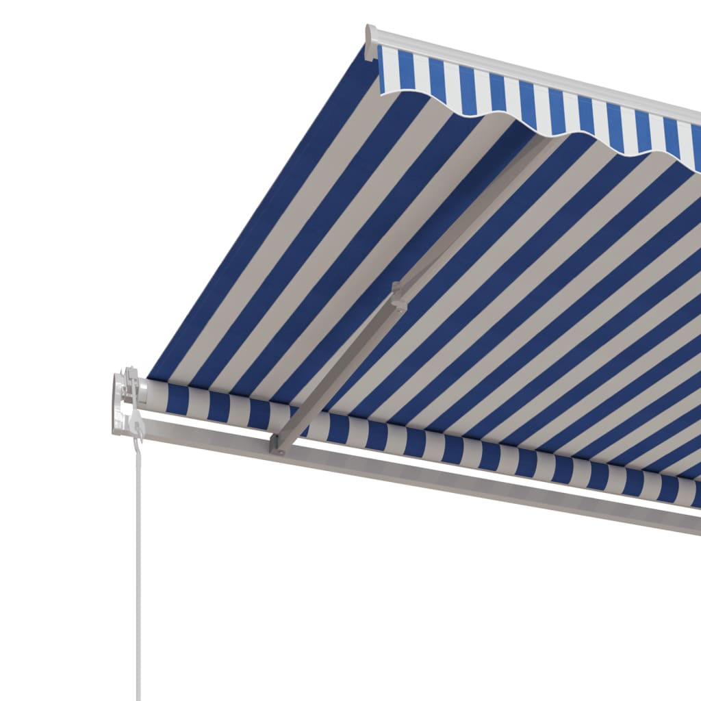 vidaXL Automatycznie zwijana markiza, 500x350 cm, niebiesko-biała