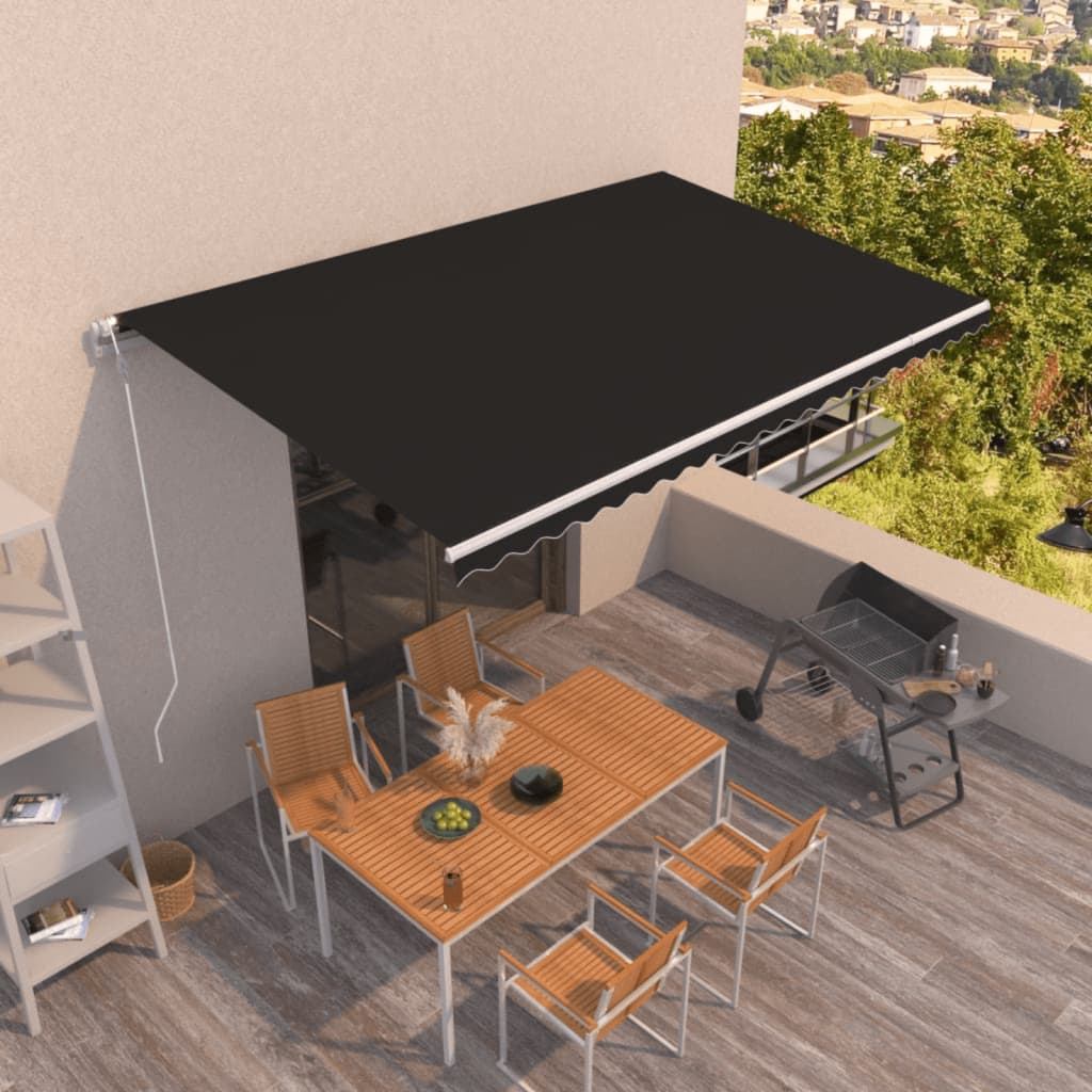 vidaXL Automatycznie zwijana markiza, 500x350 cm, antracytowa
