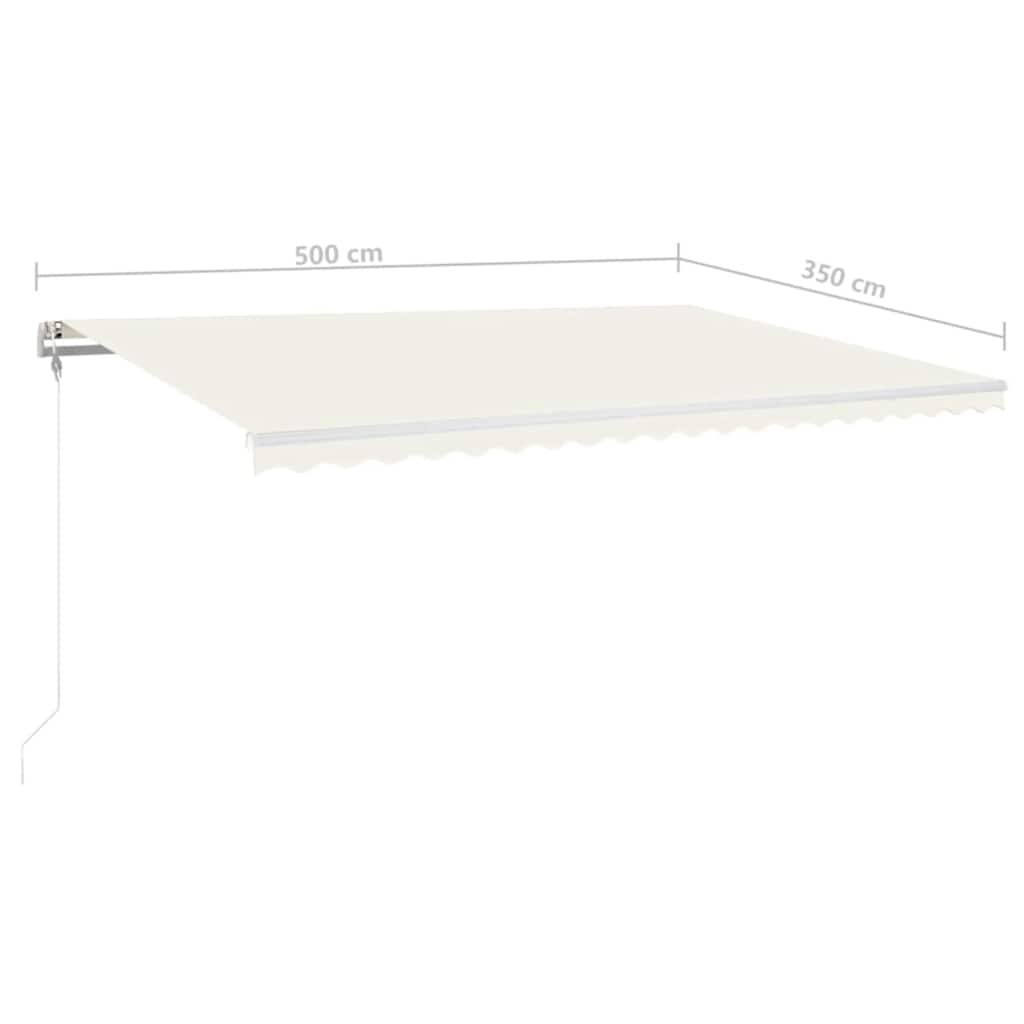 vidaXL Automatycznie zwijana markiza, LED i czujnik wiatru, 500x350 cm