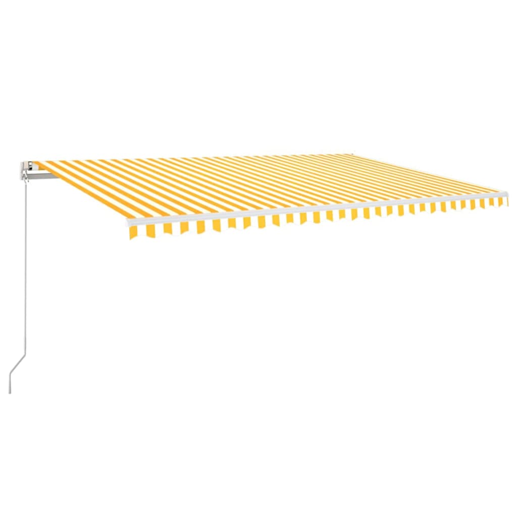 vidaXL Automatycznie zwijana markiza, LED i czujnik wiatru, 500x350 cm