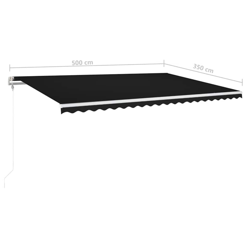 vidaXL Automatycznie zwijana markiza, LED i czujnik wiatru, 500x350 cm