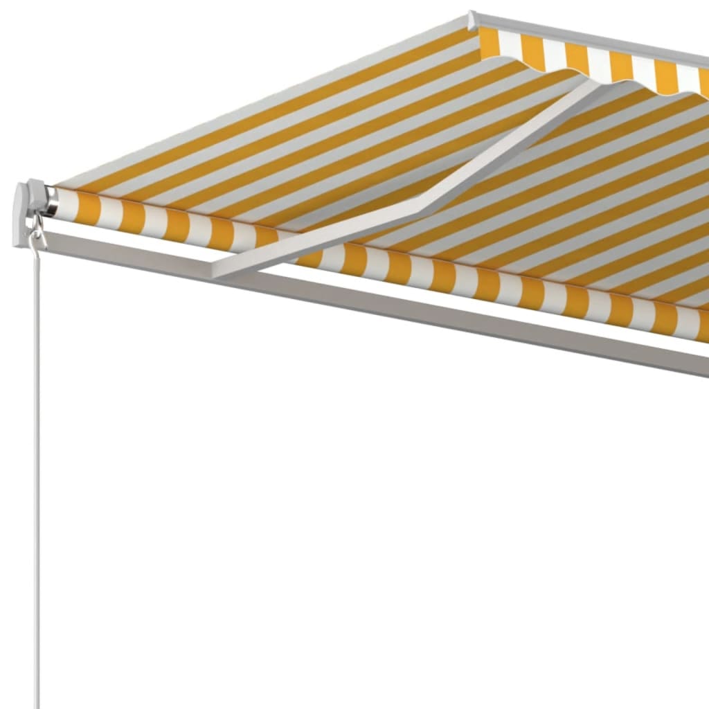 vidaXL Ręcznie zwijana markiza, 600x350 cm, żółto-biała