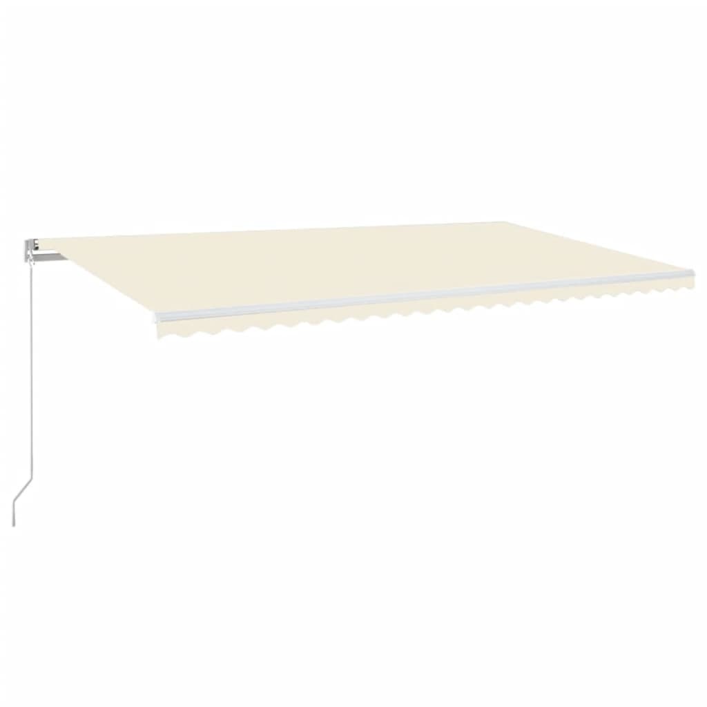 vidaXL Ręcznie zwijana markiza z LED, 600x350 cm, kremowa
