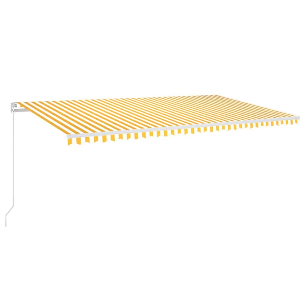 vidaXL Ręcznie zwijana markiza z LED, 600x350 cm, żółto-biała