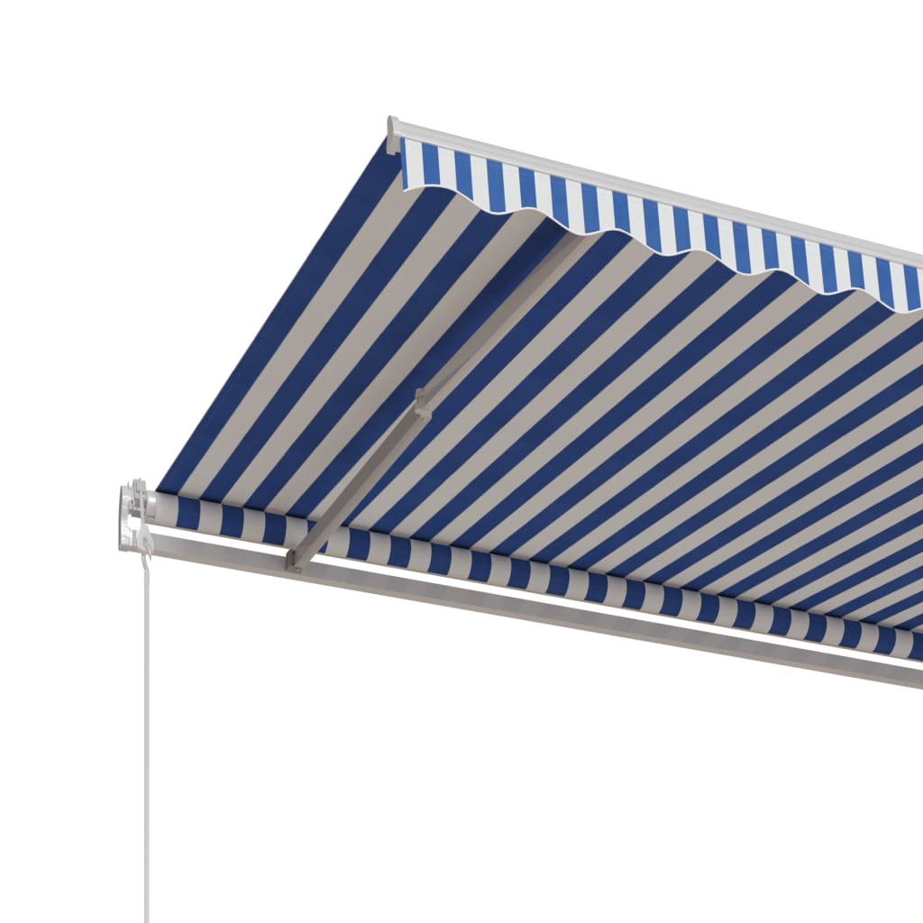 vidaXL Automatycznie zwijana markiza, 600x350 cm, niebiesko-biała