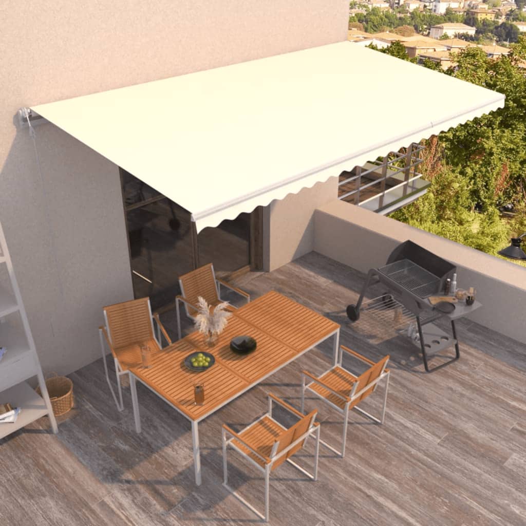 vidaXL Automatycznie zwijana markiza, 600x350 cm, kremowa