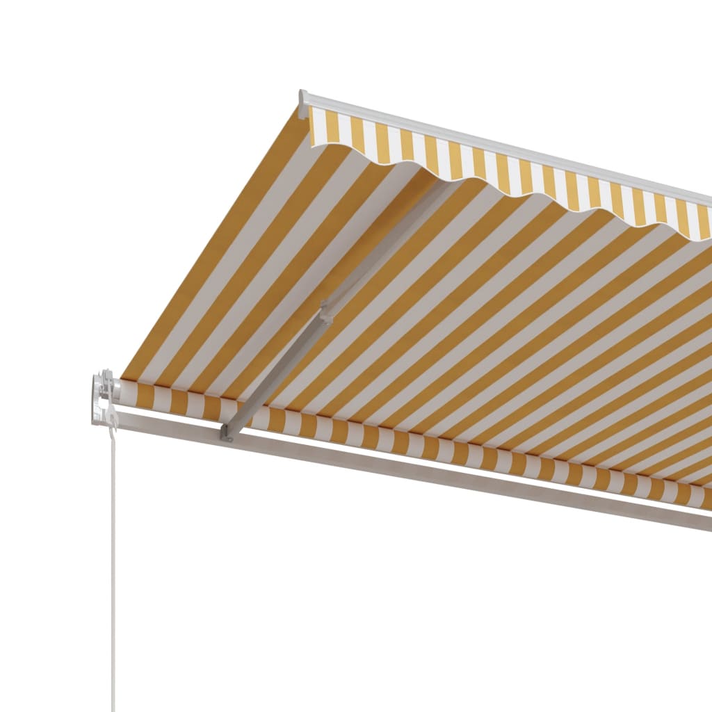 vidaXL Automatycznie zwijana markiza, 600x350 cm, żółto-biała