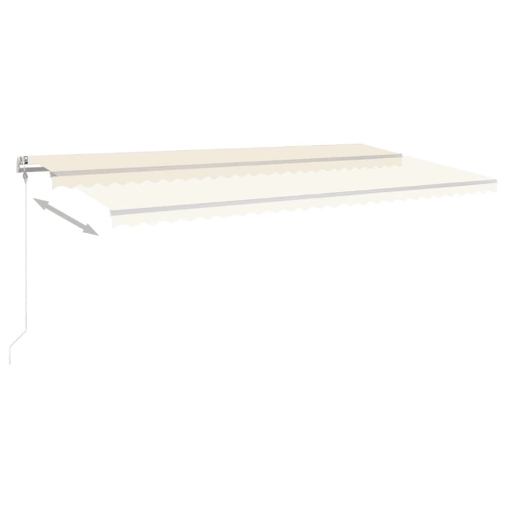 vidaXL Automatycznie zwijana markiza, LED i czujnik wiatru, 600x350 cm