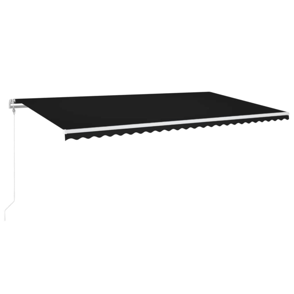 vidaXL Automatycznie zwijana markiza, LED i czujnik wiatru, 600x350 cm