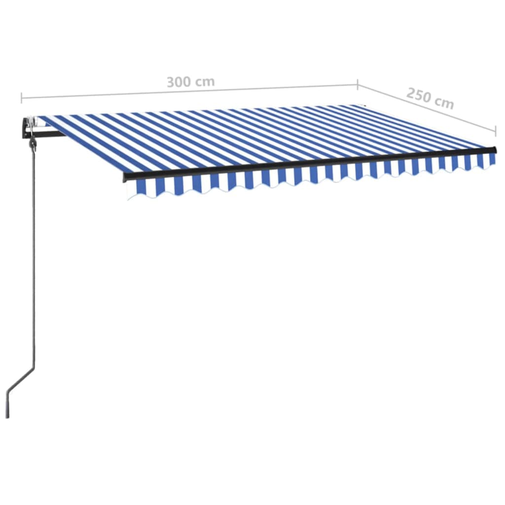 vidaXL Automatycznie zwijana markiza, LED i czujnik wiatru, 300x250 cm