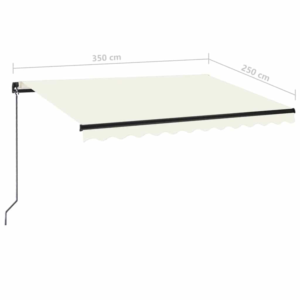 vidaXL Ręcznie zwijana markiza, 350 x 250 cm, kremowa