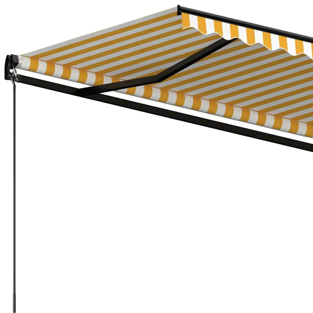vidaXL Ręcznie zwijana markiza, 350 x 250 cm, żółto-biała