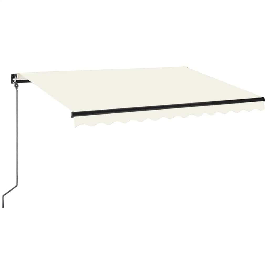 vidaXL Ręcznie zwijana markiza z LED, 350 x 250 cm, kremowa
