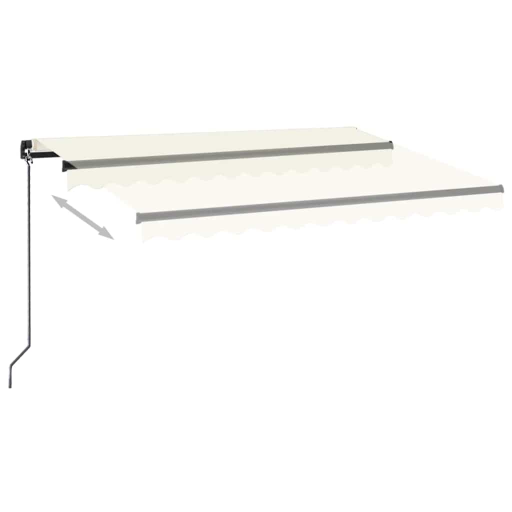 vidaXL Ręcznie zwijana markiza z LED, 350 x 250 cm, kremowa