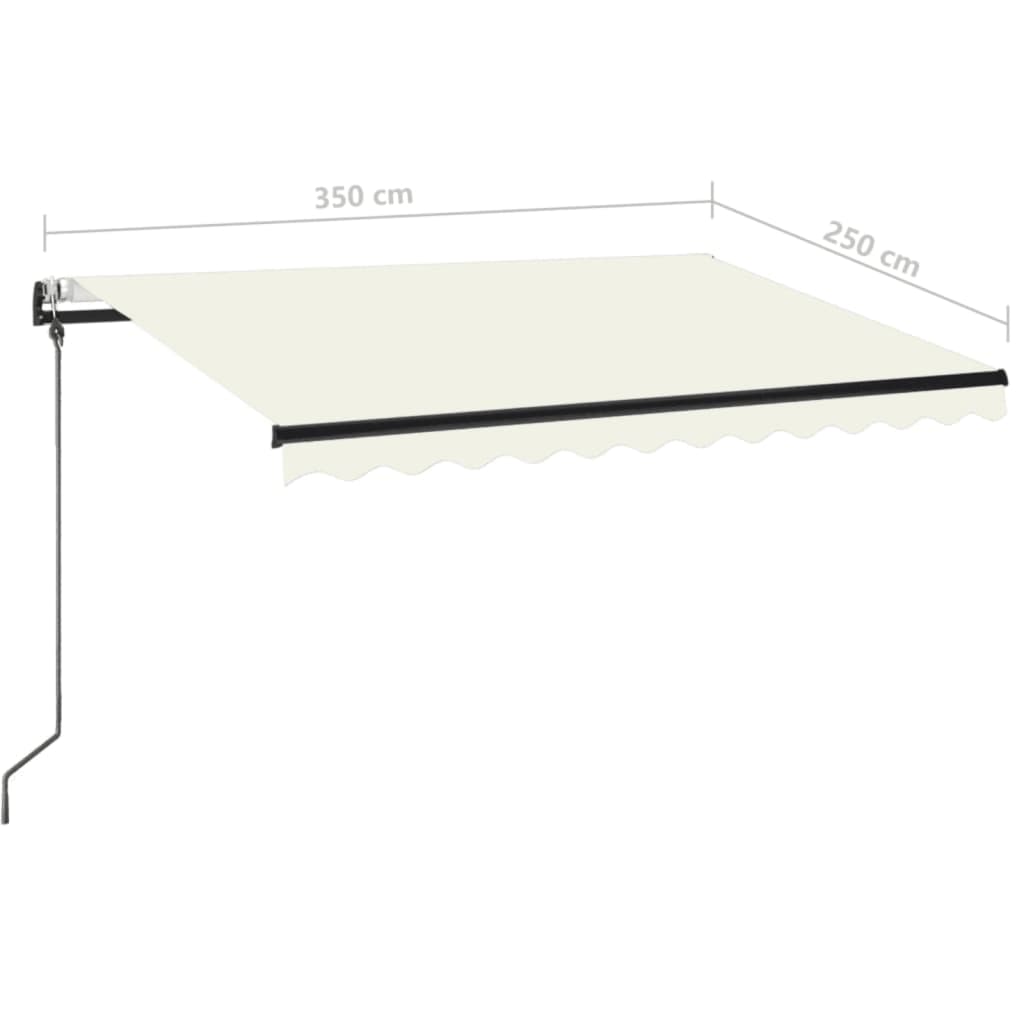 vidaXL Automatycznie zwijana markiza, 350 x 250 cm, kremowa