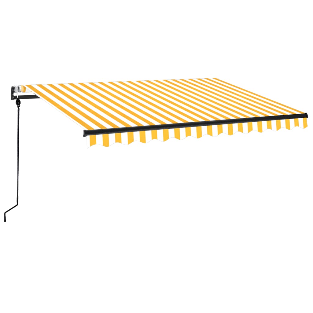 vidaXL Automatycznie zwijana markiza, 350 x 250 cm, żółto-biała