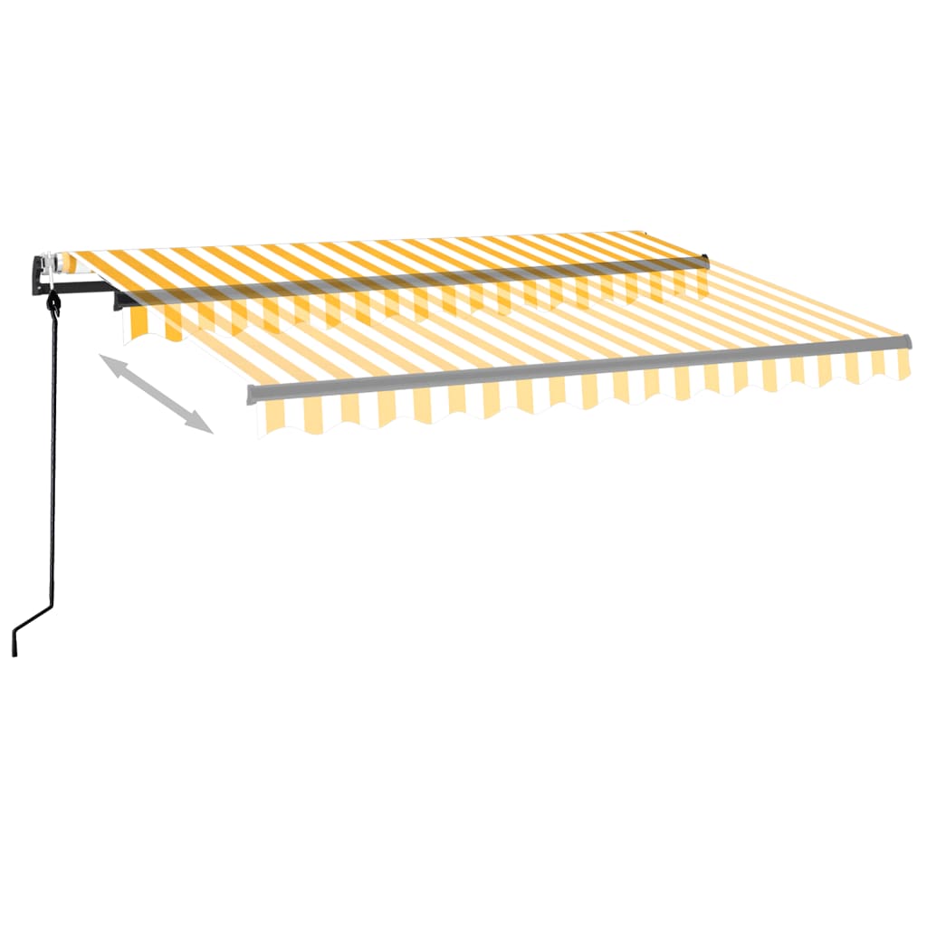 vidaXL Automatycznie zwijana markiza, 350 x 250 cm, żółto-biała