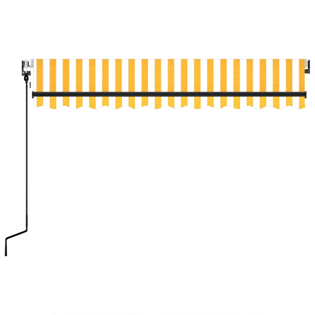 vidaXL Automatycznie zwijana markiza, 350 x 250 cm, żółto-biała