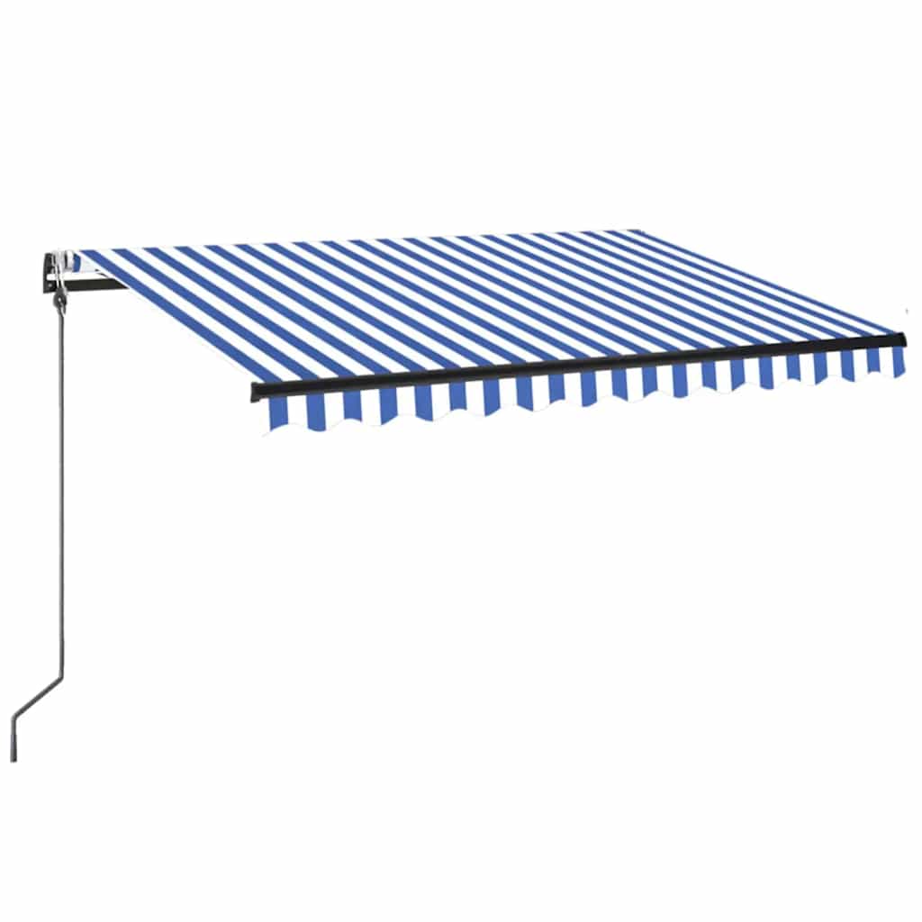 vidaXL Automatycznie zwijana markiza, LED i czujnik wiatru, 350x250 cm