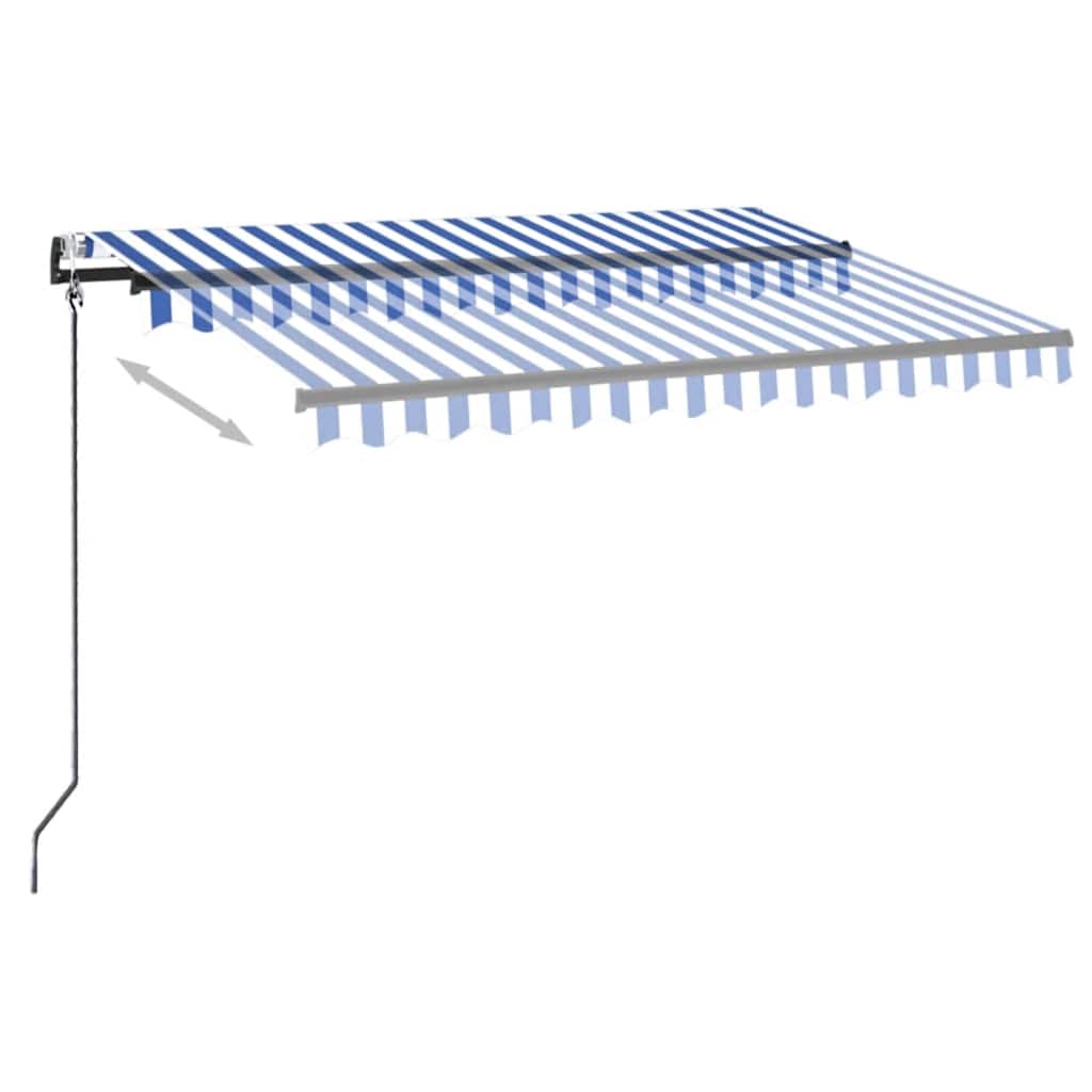 vidaXL Automatycznie zwijana markiza, LED i czujnik wiatru, 350x250 cm