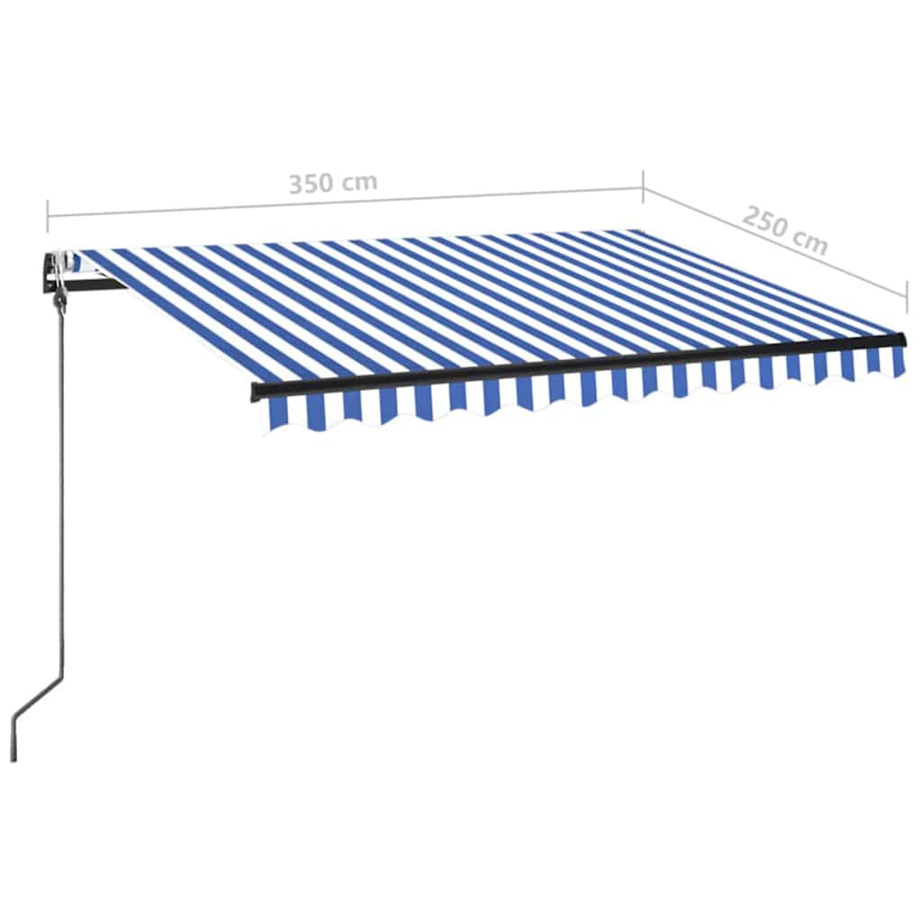 vidaXL Automatycznie zwijana markiza, LED i czujnik wiatru, 350x250 cm