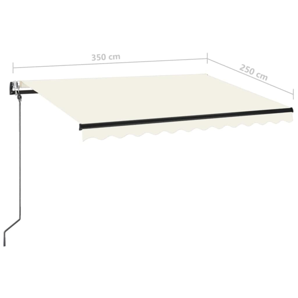 vidaXL Automatycznie zwijana markiza, LED i czujnik wiatru, 350x250 cm