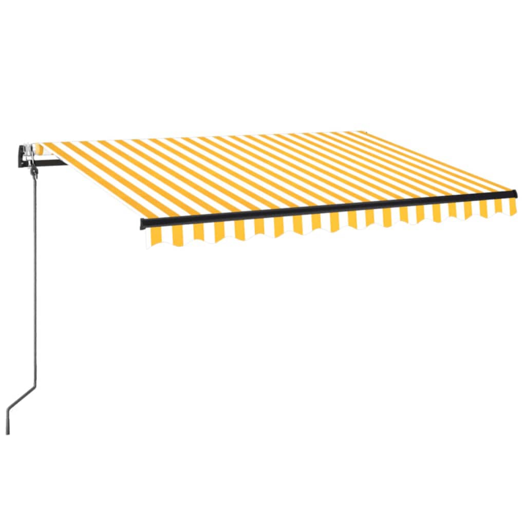 vidaXL Automatycznie zwijana markiza, LED i czujnik wiatru, 350x250 cm