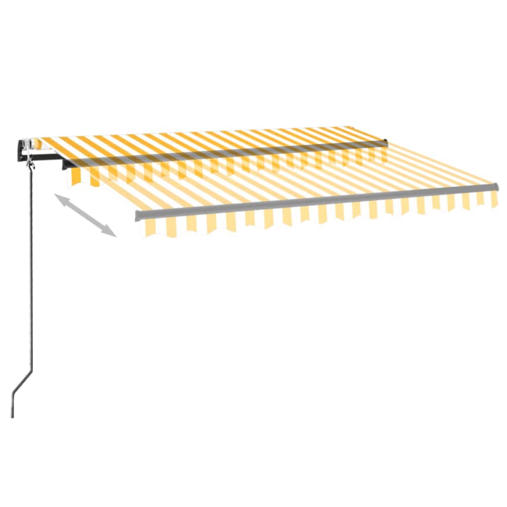 vidaXL Automatycznie zwijana markiza, LED i czujnik wiatru, 350x250 cm