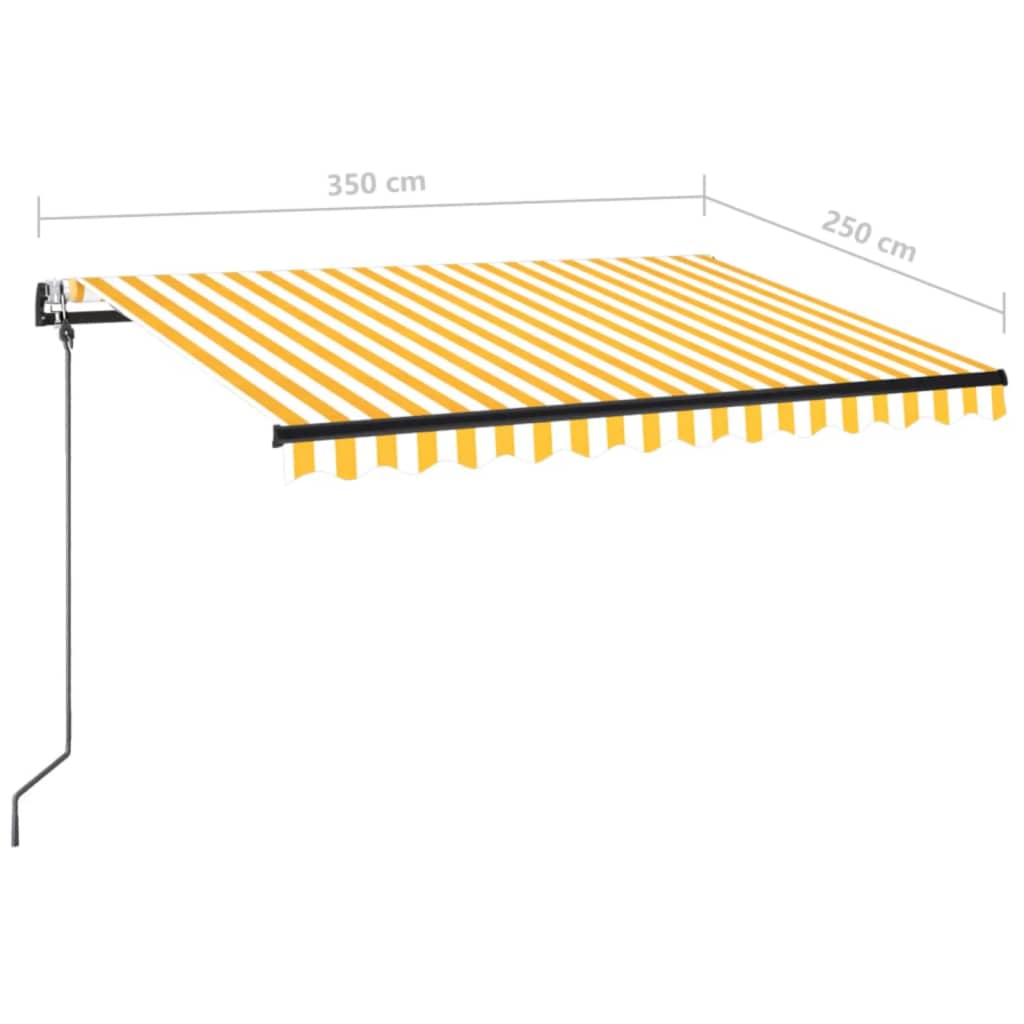 vidaXL Automatycznie zwijana markiza, LED i czujnik wiatru, 350x250 cm