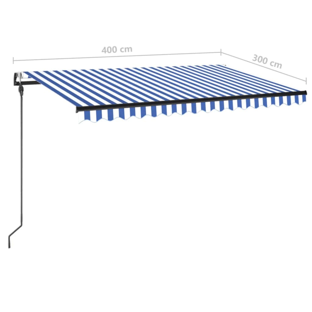 vidaXL Automatycznie zwijana markiza, LED i czujnik wiatru, 400x300 cm