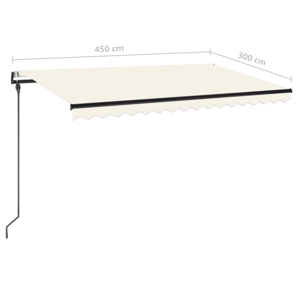 vidaXL Automatycznie zwijana markiza, 450 x 300 cm, kremowa
