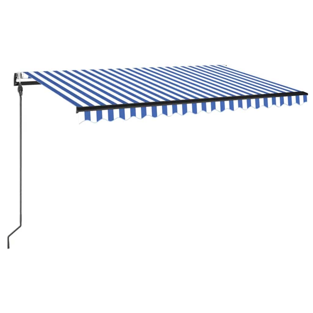 vidaXL Automatycznie zwijana markiza, LED i czujnik wiatru, 450x300 cm