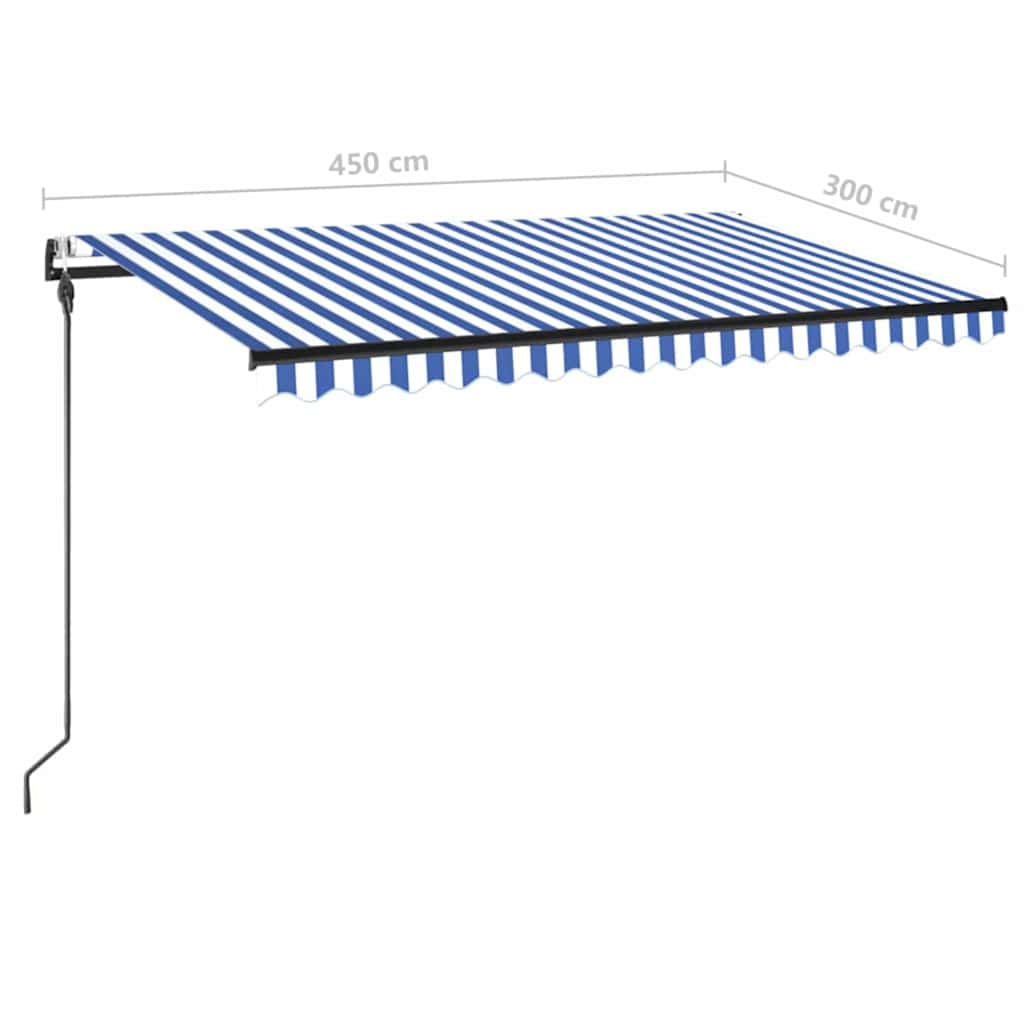 vidaXL Automatycznie zwijana markiza, LED i czujnik wiatru, 450x300 cm