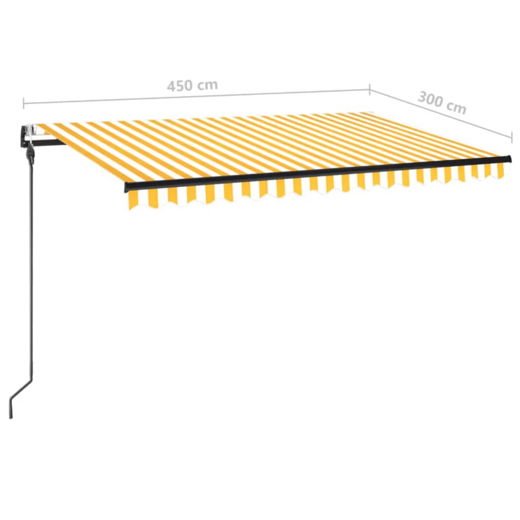 vidaXL Automatycznie zwijana markiza, LED i czujnik wiatru, 450x300 cm