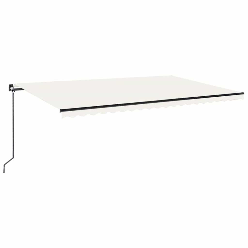 vidaXL Ręcznie zwijana markiza z LED, 500 x 300 cm, kremowa